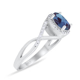 Art Deco Oval Natural Stone Infinity Ring