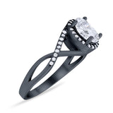 Art Deco Oval Natural Stone Infinity Ring