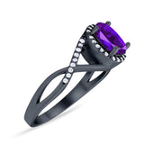 Art Deco Oval Natural Stone Infinity Ring