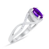 Art Deco Oval Natural Stone Infinity Ring