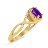 Art Deco Oval Natural Stone Infinity Ring