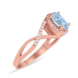 Art Deco Oval Natural Stone Infinity Ring