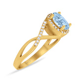 Art Deco Oval Natural Stone Infinity Ring