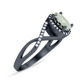 Art Deco Oval Natural Stone Infinity Ring