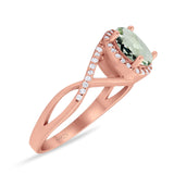 Art Deco Oval Natural Stone Infinity Ring