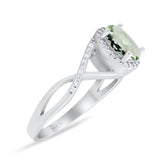 Art Deco Oval Natural Stone Infinity Ring