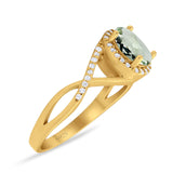 Art Deco Oval Natural Stone Infinity Ring