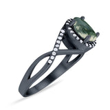 Art Deco Oval Natural Stone Infinity Ring