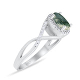 Art Deco Oval Natural Stone Infinity Ring