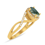 Art Deco Oval Natural Stone Infinity Ring