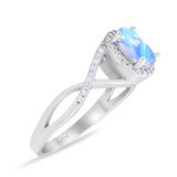 Art Deco Oval Natural Stone Infinity Ring