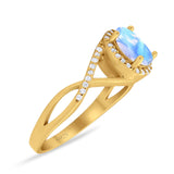 Art Deco Oval Natural Stone Infinity Ring