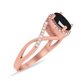 Art Deco Oval Natural Stone Infinity Ring