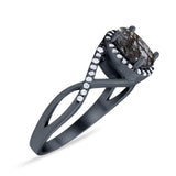 Art Deco Oval Natural Stone Infinity Ring