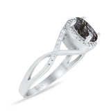 Art Deco Oval Natural Stone Infinity Ring