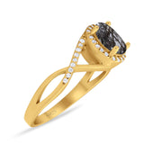 Art Deco Oval Natural Stone Infinity Ring