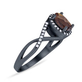 Art Deco Oval Natural Stone Infinity Ring