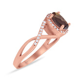 Art Deco Oval Natural Stone Infinity Ring