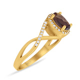 Art Deco Oval Natural Stone Infinity Ring