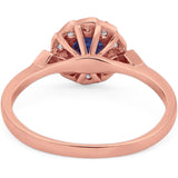 Art Deco Round Natural Stone Flower Ring