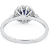 Art Deco Round Natural Stone Flower Ring