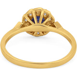 Art Deco Round Natural Stone Flower Ring