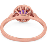 Art Deco Round Natural Stone Flower Ring