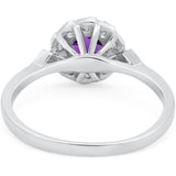 Art Deco Round Natural Stone Flower Ring