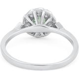 Art Deco Round Natural Stone Flower Ring