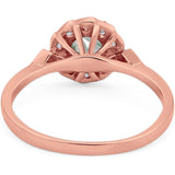 Art Deco Round Natural Stone Flower Ring