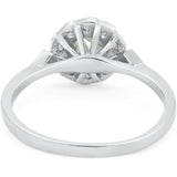 Art Deco Round Natural Stone Flower Ring