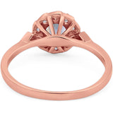 Art Deco Round Natural Stone Flower Ring