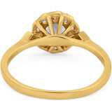 Art Deco Round Natural Stone Flower Ring