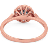 Art Deco Round Natural Stone Flower Ring