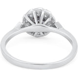 Art Deco Round Natural Stone Flower Ring