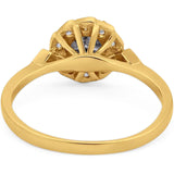 Art Deco Round Natural Stone Flower Ring