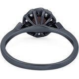 Art Deco Round Natural Stone Flower Ring