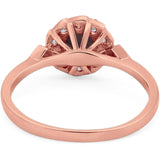 Art Deco Round Natural Stone Flower Ring