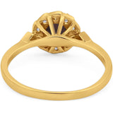 Art Deco Round Natural Stone Flower Ring