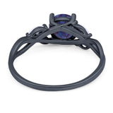 Art Deco Round Natural Stone Twisted Ring