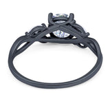 Art Deco Round Natural Stone Twisted Ring