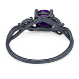 Art Deco Round Natural Stone Twisted Ring