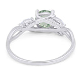 Art Deco Round Natural Stone Twisted Ring