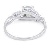 Art Deco Round Natural Stone Twisted Ring