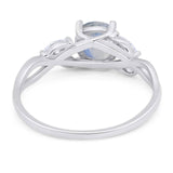 Art Deco Round Natural Stone Twisted Ring