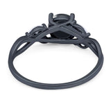 Art Deco Round Natural Stone Twisted Ring