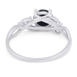 Art Deco Round Natural Stone Twisted Ring