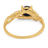 Art Deco Round Natural Stone Twisted Ring