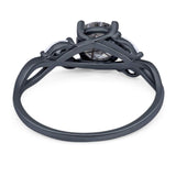 Art Deco Round Natural Stone Twisted Ring