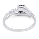 Art Deco Round Natural Stone Twisted Ring